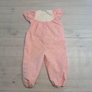 Mothercare baby girl vintage‎ romper pink and white 80cm